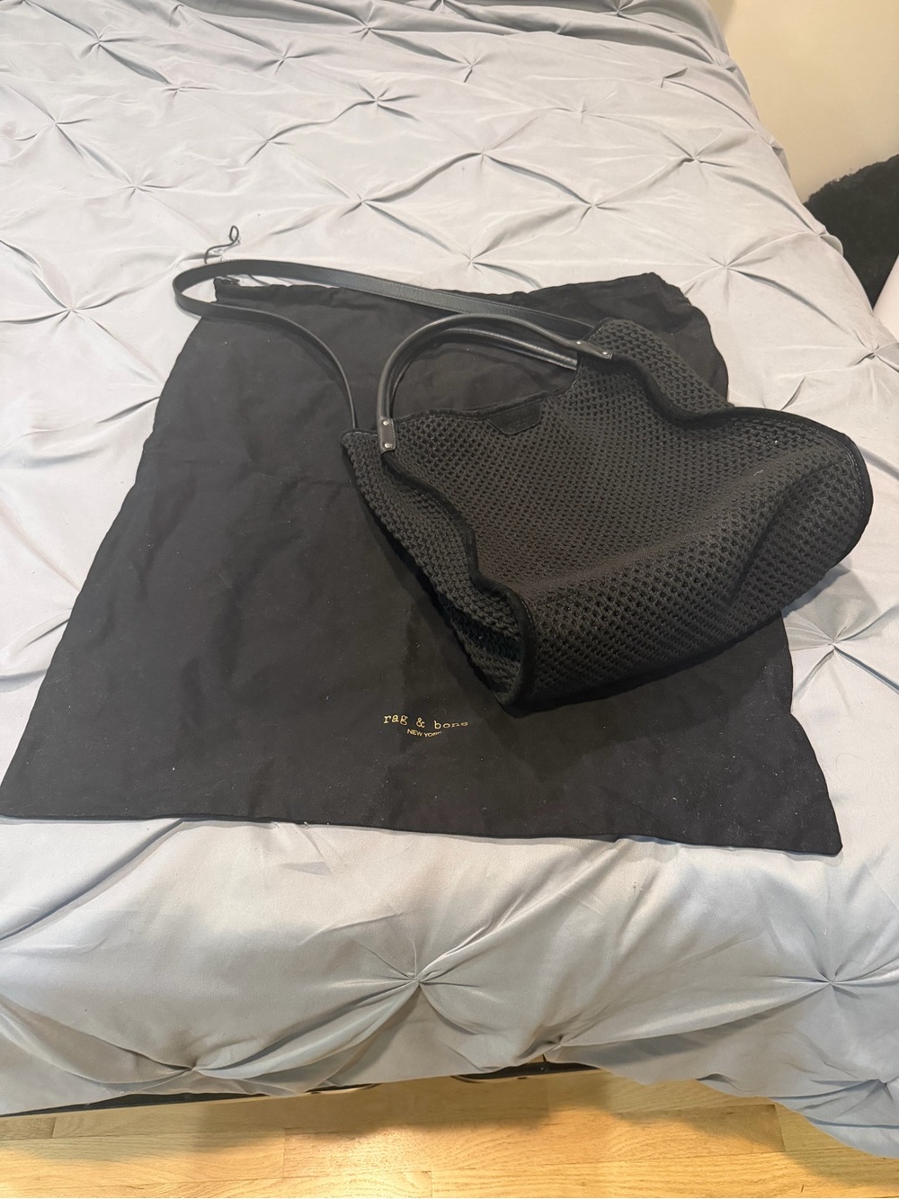 rag & bone Black Mesh Hobo Bag